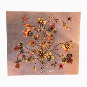Spray of Starry Flowers Print on Fabric by Jean Lurçat, 1950s