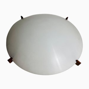 Teak and Acrylic Glass Flush Mount attributed to Uno & Östen Kristiansson for Luxus Sweden, 1960s