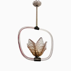 Murano Glass Chandelier attributed to Barovier & Toso, Italy, 1940s