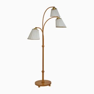 Vintage Modern Scandinavian Swedish Floor Lamp with Three Light Sources, 1940s