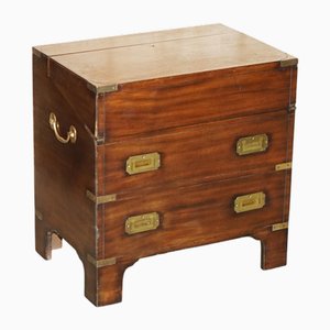 Antique Victorian Military Campaign Drinks Cabinet in Hardwood, 1880