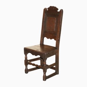 Silla inglesa Charles II antigua de roble, 1660