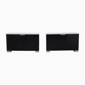 Black & Marble Cabinets by Alfred Hendrickx for Belform, 1970s, Set of 2