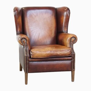 Sheepskin Leather Wing Chair