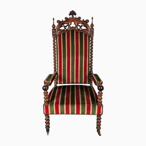 Large Gothic Armchair in Mahogany