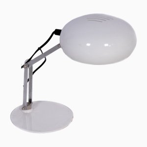 Vintage Space Age White Aluminium Table Lamp, 1970s