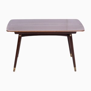 Table en Teck avec Relevage Manuel et Détails Blancs, 1970s