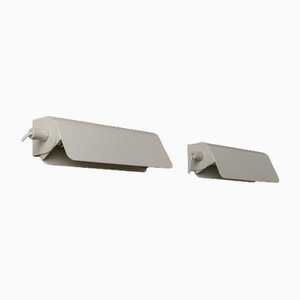 Minimalist Fister Wall Lamps in White Metal from Design Lights, Denmark, 1980s, Set of 2