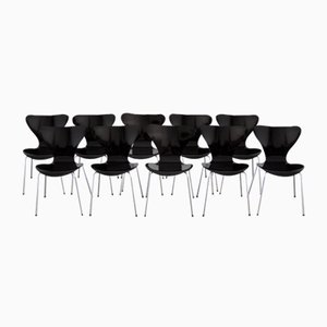 3107 Series Butterfly Chairs by Arne Jacobsen for Fritz Hansen, 1968, Set of 10