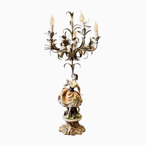Vintage Handcrafted Torchiere Candelabra Lamp
