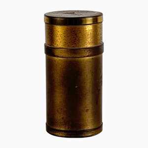Scatola rotonda in ottone di Gabriella Crespi, anni '60