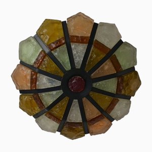 Vintage Brutalist Ceiling Light from Poliarte, 1970s