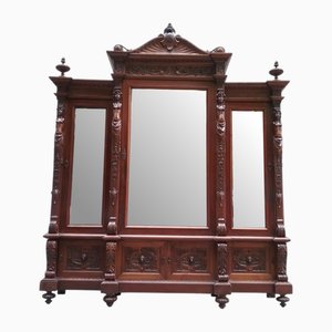 20th Century Baroque Style Wardrobe with Three Mirrored Doors, 1890s