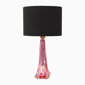 Pink Crystal Table Lamp, 1950s