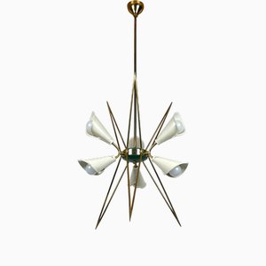 Mid-Century Modern Metal Chandelier from Stilnovo, 1970s