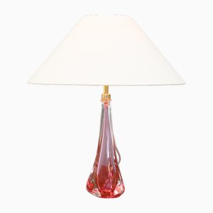 Lampe de Bureau Vintage en Cristal de Val Saint Lambert, 1950s