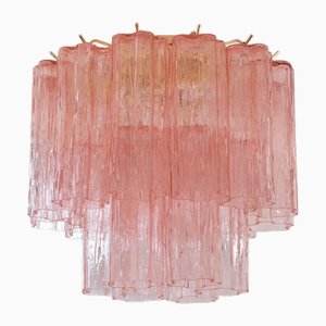 Deckenlampe mit Rosa Muranoglas, Italien, 1990er