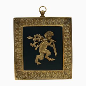Placca in bronzo con putto in stile neoclassico, XIX secolo