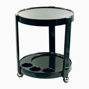 Carrello bar vintage nero lucido, Italia, anni '70