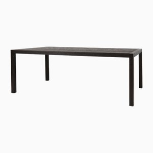 Large Vintage Dinner Table in Blackened Oak, Belgium, 1980s
