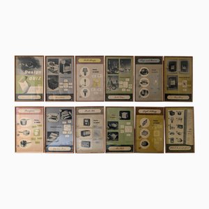 Vintage Industrial Post-War British Design Posters Council, 1940s, Set of 12