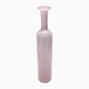Vase Bouteille en Verre Murano Rose avec Feuille d'Or par Salviati, Italie, 1970s
