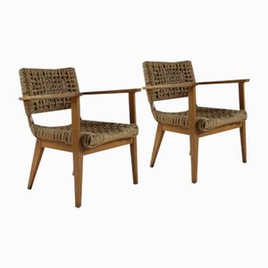 Set of Bridge Armchairs attributed to Audoux Et Minet, France, 1950s