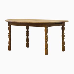 Danish Brutalist Extending Dining Table in Oak by Henning Kjærnulf, 1960s