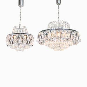 Vintage Viennese Crystal Chandeliers, 1970s, Set of 2