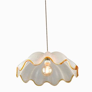 Mid-Century Italian Murano Glass and Brass Pendant Lamp