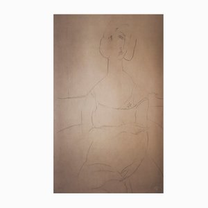Amedeo Modigliani, Donna seduta in camicia, 1959, Litografia originale