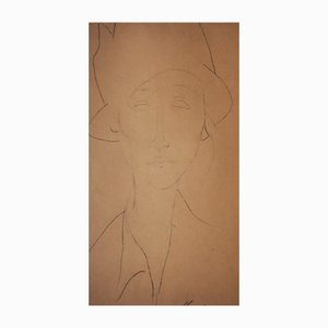Amedeo Modigliani, Ritratto di donna con cappello, 1959, Litografia originale