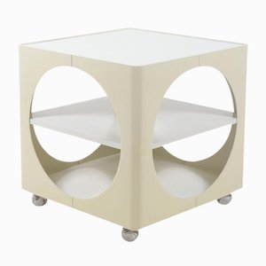 Mesa auxiliar estilo era espacial con ruedas, años 70