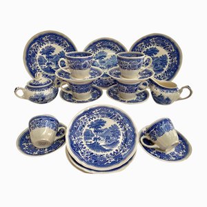 Juego de café de servicio Burgenland azul de Villeroy & Boch, Alemania, 1960. Juego de 21