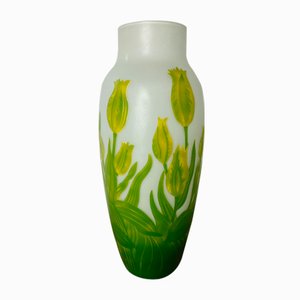 Art Nouveau Vase in Polychrome Glass by Émile Gallè, 1890s