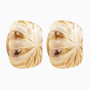Mid-Century German Glass Wall Sconces from Wila Leuchten, 1970s, Set of 2