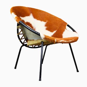 Cowhide Balloon Chair by Hans Olsen, 1950s