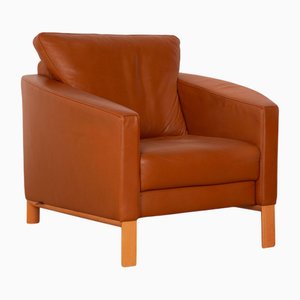 Poltrona in pelle color cognac marrone di Rolf Benz