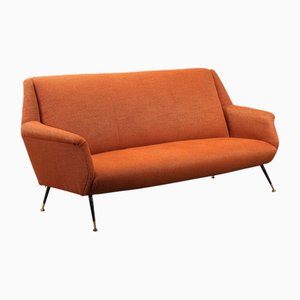 Vintage Stoff, Messing, Metall Sofa, 1960er