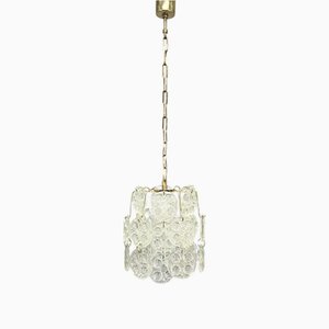 Brass and Pressed Glass Pendant, 1970s