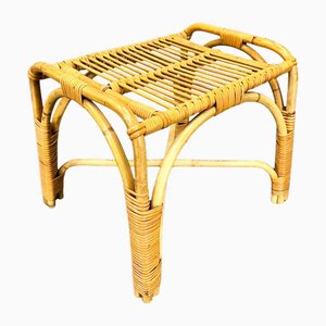 Mid-Century Modern Czechoslovakian Rattan Stool, 1970s