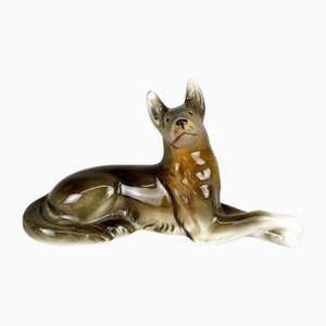 German Shepherd Figurine in Porcelain from Royal Dux, 1970s