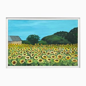 Angela Wakefield, Field of Sunflowers in Summertime in France II di British Artist, 2024