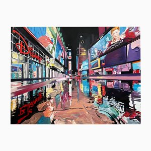 Angela Wakefield, Times Square New York City Reflections after the Rain II par British Urban Artist, 2023