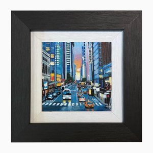 Angela Wakefield, Pintura en miniatura de la escena de una calle de la ciudad de Nueva York de Artista británico del paisaje urbano, 2024