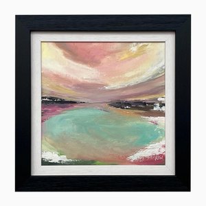 Angela Wakefield, Abstract Landscape Seascape Painting with Pastel Shades by Artist, 2024