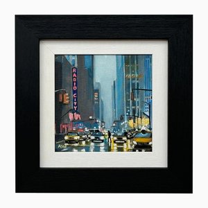 Angela Wakefield, Radio City New York mit Nachtverkehr von britischer Künstlerin, 2024, 1920er