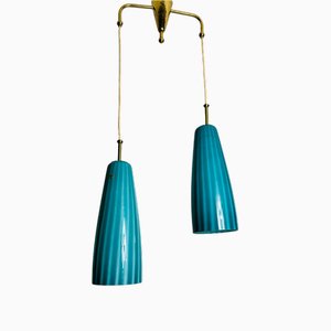 Mid-Century Double Murano Glass Pendant Lamp, 1960s