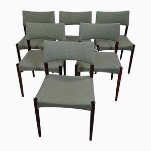 Sillas de comedor Madsen danesas de palisandro de Ejnar Larsen & Aksel Bender para Willy Beck, años 60. Juego de 6