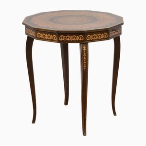 Vintage Couchtisch aus Holz mit Intarsien und Spieluhr zum Öffnen, 1970er